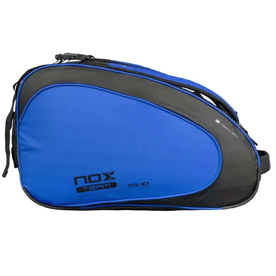 Nox ML10 Team padel bag black and blue side view, designed for all level players