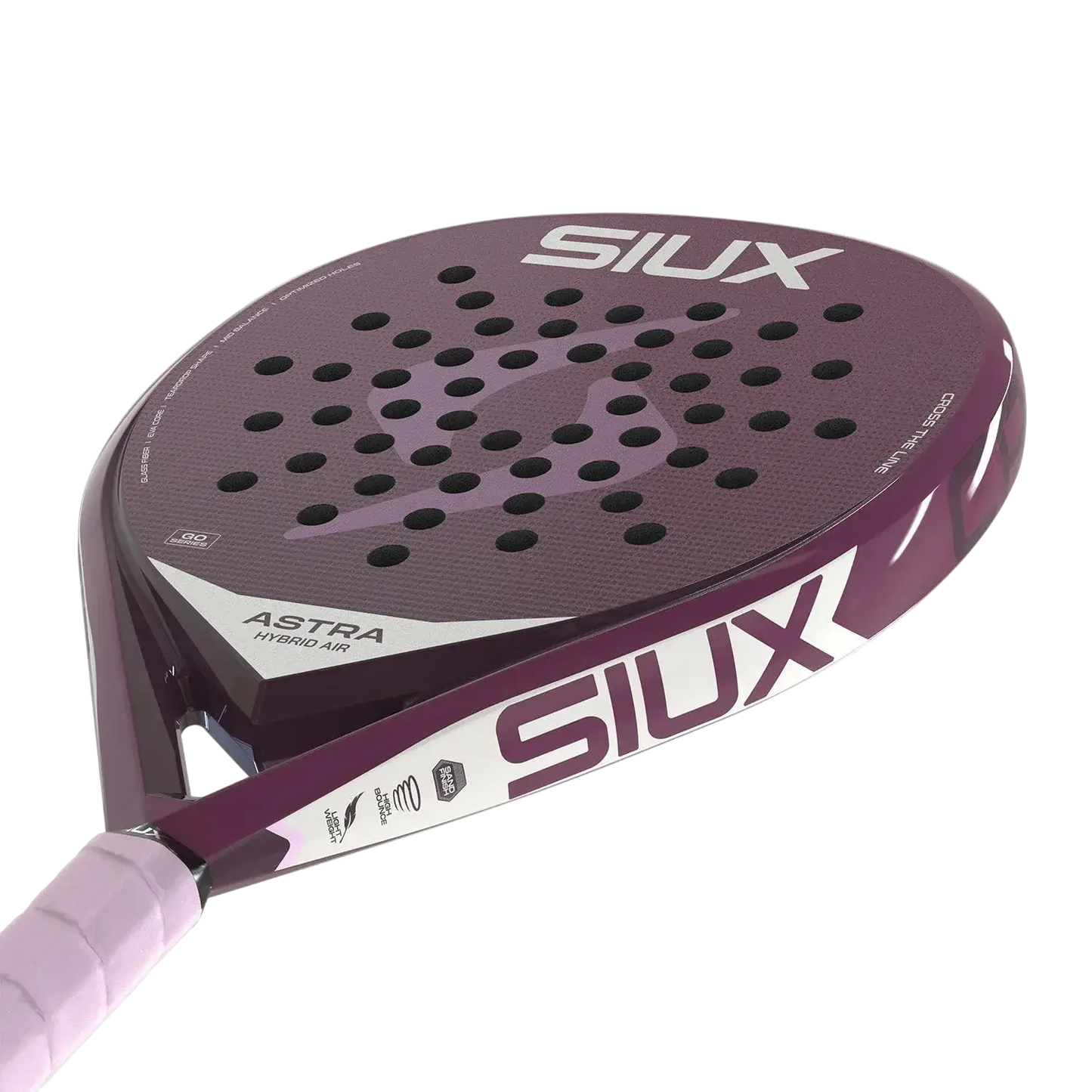 Siux Astra Hybrid Air 2026 women’s padel racket handle and grip detail, comfortable hold, designed for beginner players