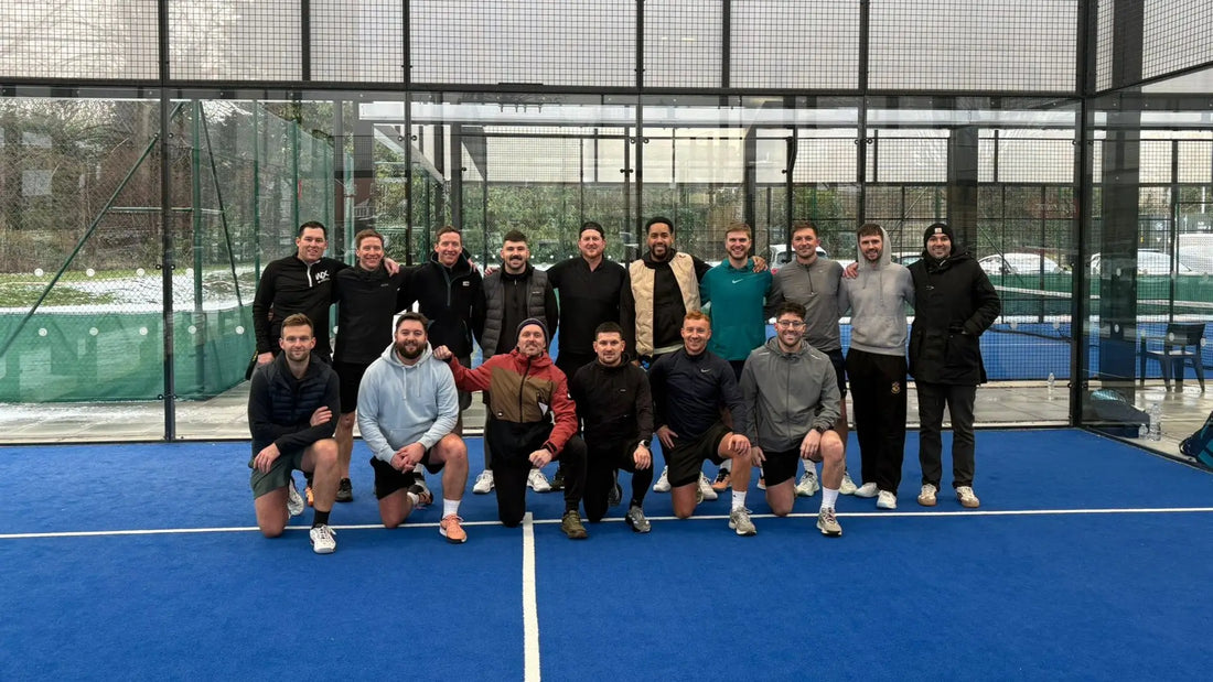 WX Padel social Americano padel tournament at Wrexham Tennis Centre with 16 players on court