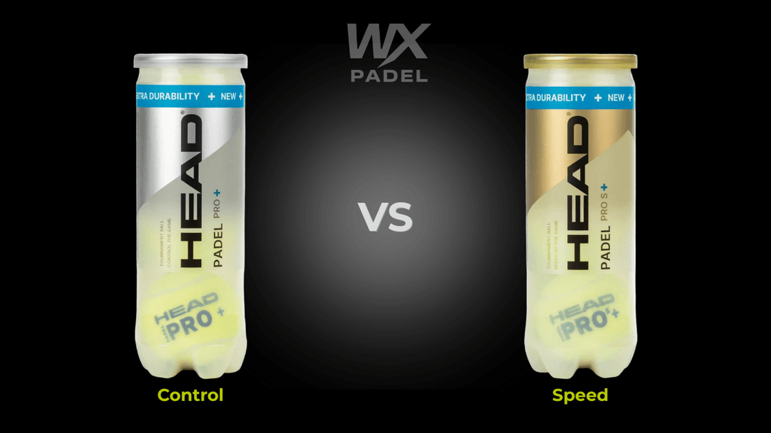 Head Pro Plus vs Head Pro S padel balls side by side comparison showing control vs speed, designed for intermediate and advanced players