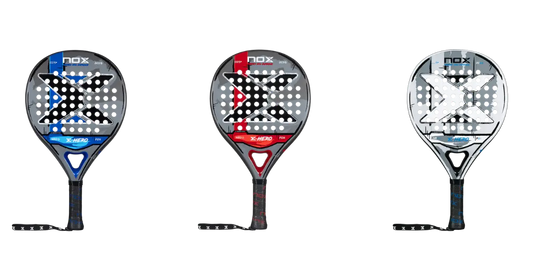Nox X-Hero 26 Padel Racket in red, blue and white, beginner racket for control, comfort and confidence