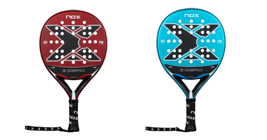 Nox X-Zero 2026 red and blue padel rackets, beginner round rackets for control, comfort and easy handling