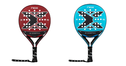 Nox X-Zero 2026 red and blue padel rackets, beginner round rackets for control, comfort and easy handling