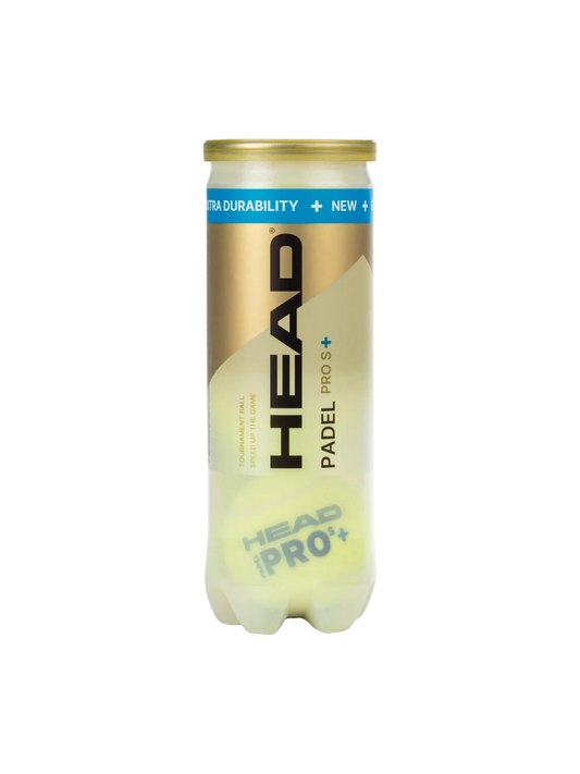 One single can of HEAD Pro S+ padel tennis speed balls, 3 balls in total. front image