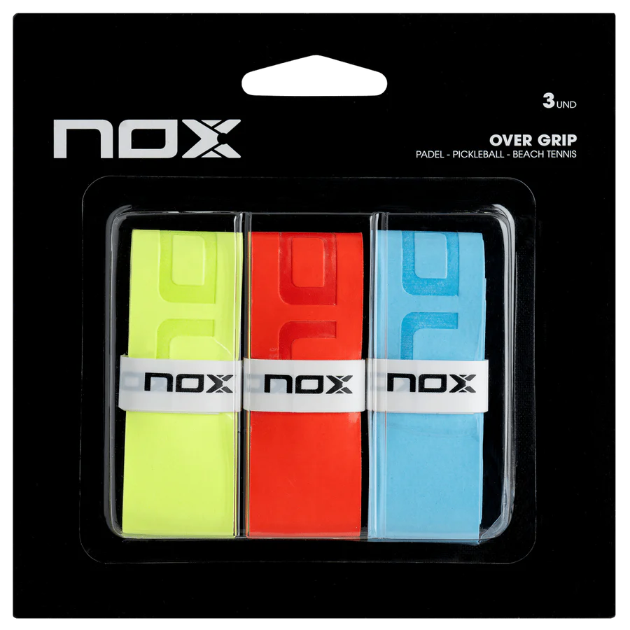 Nox pro overgrip for padel. Red,yellow and blue. 3 Pack