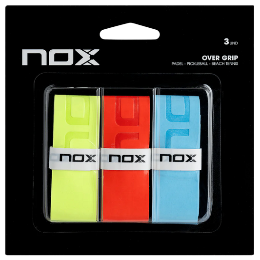 Nox pro overgrip for padel. Red,yellow and blue. 3 Pack