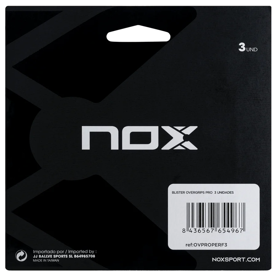 Nox pro overgrip for padel. Red,yellow and blue. 3 Pack. Back