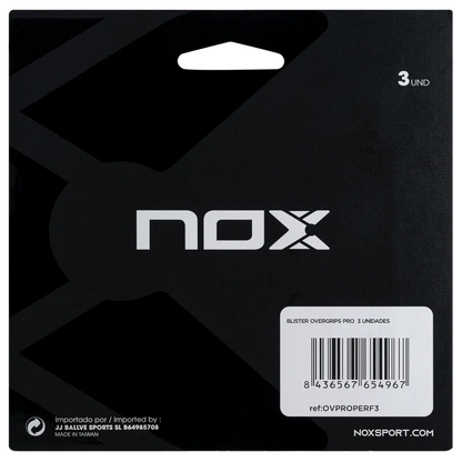 Nox pro overgrip for padel. Red,yellow and blue. 3 Pack. Back