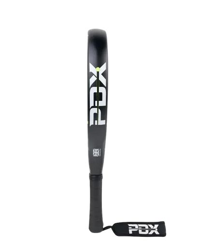 PDX Rayo beginner padel racket side profile view, lightweight round control racket, designed for beginner players