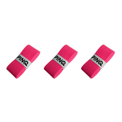 PINQ pink padel overgrips triple pack, bright pink colour, high grip comfort overwraps for padel rackets.