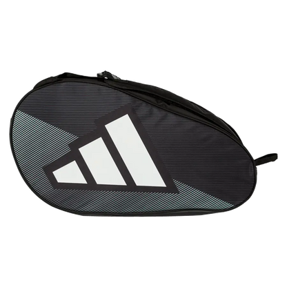 Adidas Control 2026 padel racket bag side view with large Adidas logo, compact black racket bag
