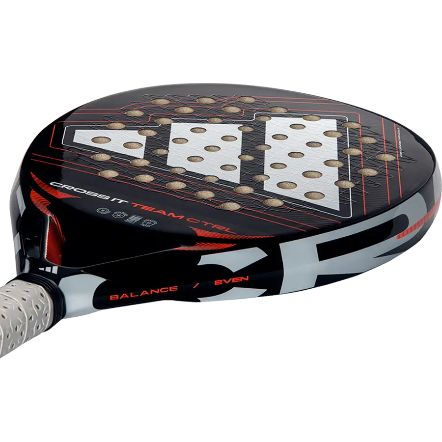 adidas Cross IT Team CTRL 2026 padel racket top edge detail showing round control focused head shape