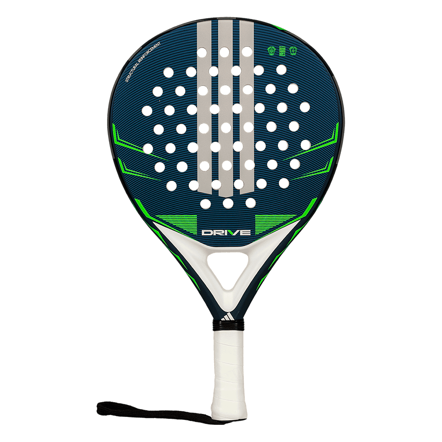 adidas drive blue 2026 padel racket full front view with striking blue design designed for beginner players.
