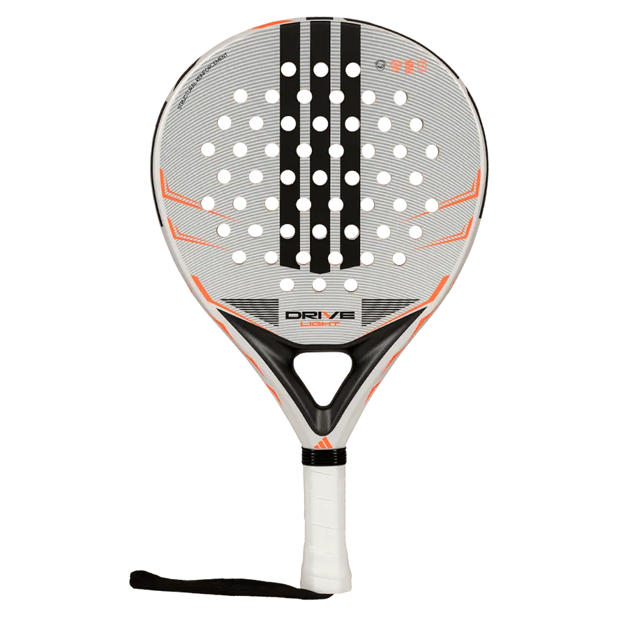 adidas drive light 2026 padel racket front view, lightweight beginner padel racket with large sweet spot and soft touch, designed for beginner players.