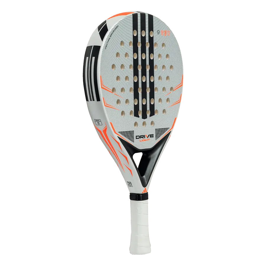 adidas drive light 2026 padel racket angled front view, forgiving all round padel racket for learning players, designed for beginner players