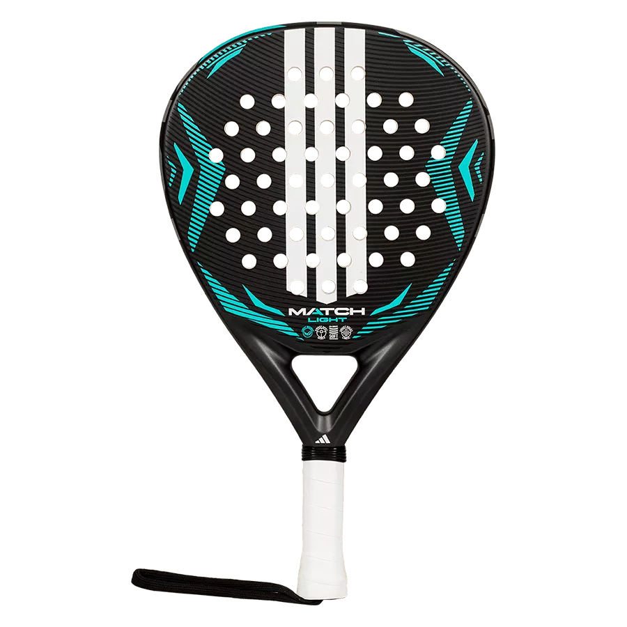 adidas Match Light 2026 padel racket front view, lightweight all round beginner racket with fibreglass face.