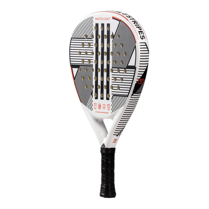 adidas Match Light 3.3 padel racket alternate front angle showing sweet spot and hole pattern, designed for beginner players