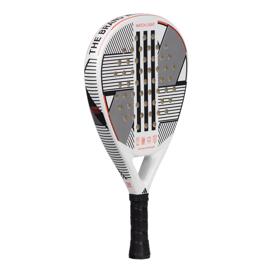 adidas Match Light 3.3 padel racket front angled view, lightweight round control racket, designed for beginner players