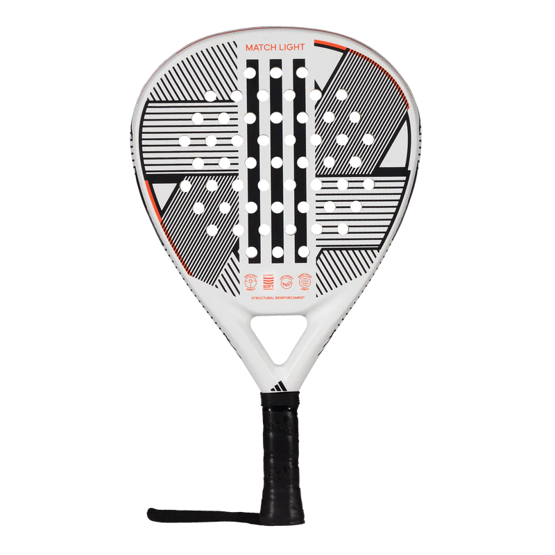 adidas Match Light 3.3 padel racket full front view, lightweight round beginner control racket, designed for beginner players