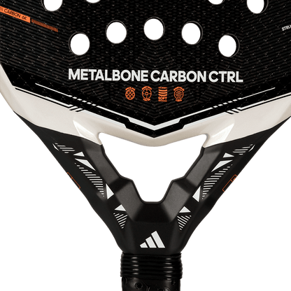 Close-up of the Adidas Metalbone Carbon CTRL 2026 neck showing structural reinforcement and carbon detailing, designed for advanced players.