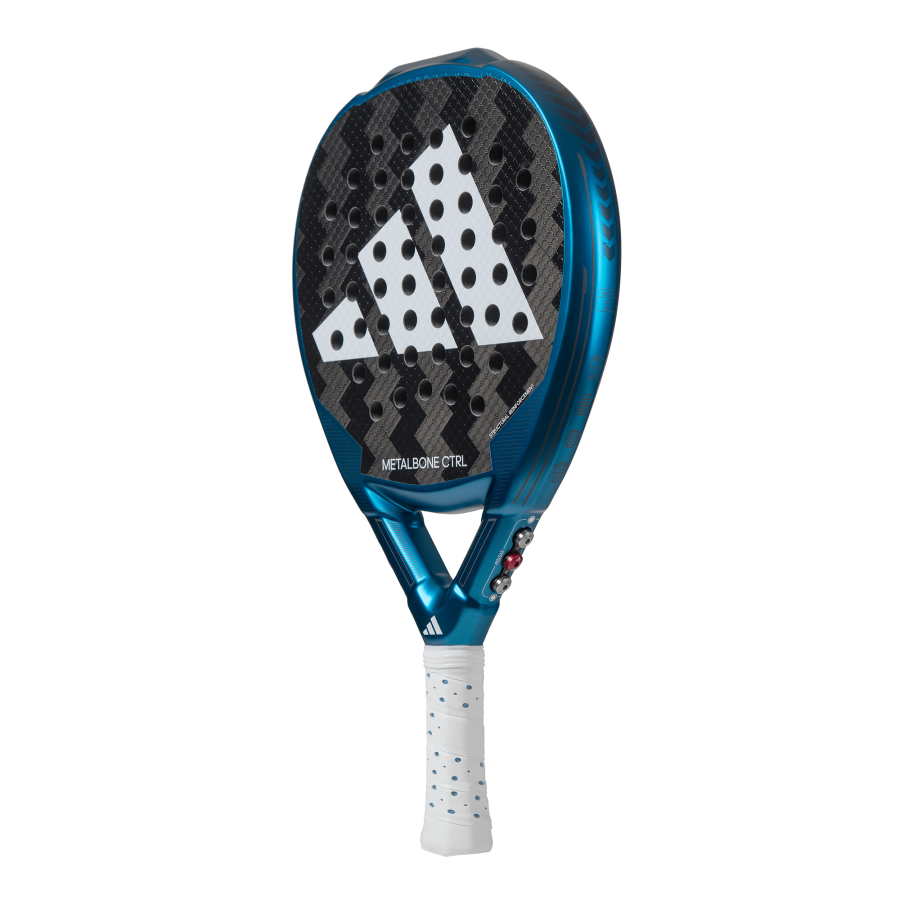 Adidas Metalbone CTRL 3.3 padel racket angled face view highlighting logo and carbon surface, designed for advanced players