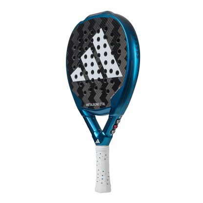 Adidas Metalbone CTRL 3.3 padel racket angled face view highlighting logo and carbon surface, designed for advanced players