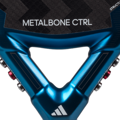 Adidas Metalbone CTRL 3.3 padel racket throat close up showing Metalbone structure and stability design, designed for advanced players