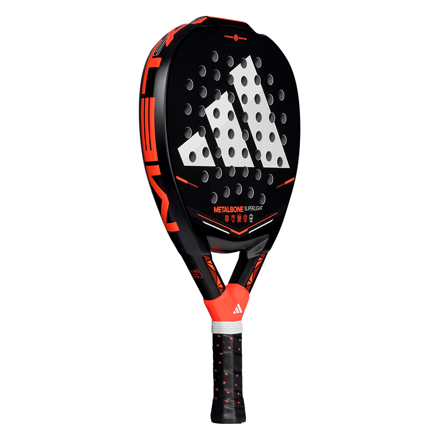 adidas Metalbone Superlight 2026 padel racket angled front view, designed for beginner players