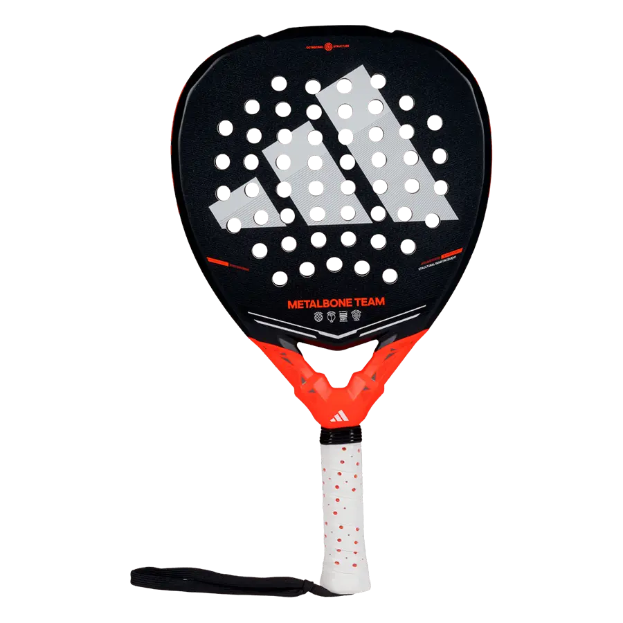 Adidas Metalbone Team 2026 padel racket front view with perforated face and metalbone design, designed for intermediate players