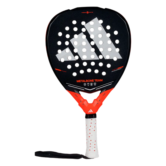 Adidas Metalbone Team 2026 padel racket front view with perforated face and metalbone design, designed for intermediate players