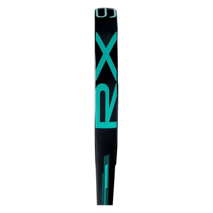 adidas rx series 2026 padel racket side view showing teal rx branding designed for intermediate players.