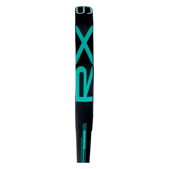 adidas rx series 2026 padel racket side view showing teal rx branding designed for intermediate players.