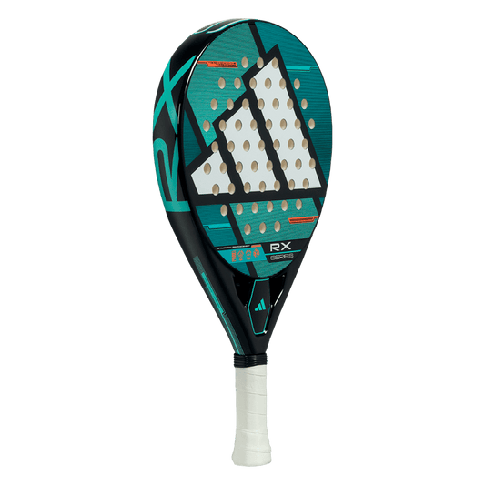 adidas rx series 2026 padel racket side profile showing 38 mm frame thickness with branding.
