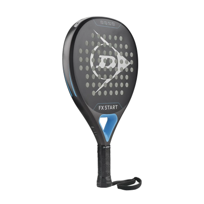 Dunlop FX Start 2026 padel racket angled face view highlighting forgiving design and easy handling, designed for beginner players
