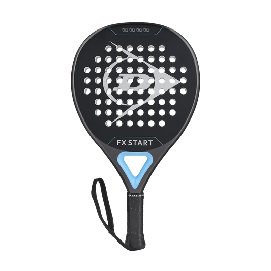 Dunlop FX Start 2026 padel racket front view, oversized round shape with large sweet spot, designed for beginner players