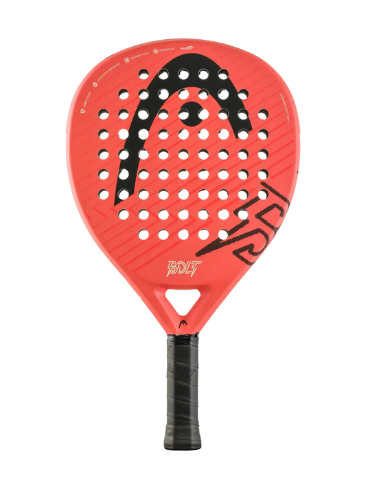 HEAD Bolt 2026 padel racket front view orange face and hole pattern, designed for beginner players