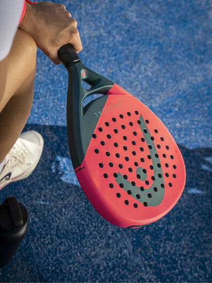 HEAD Radical Team 2026 padel racket in play action shot, lightweight control focused racket for tactical play, designed for intermediate players