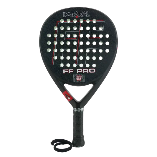 Front close-up of FF PRO surface pattern and drilled holes, showcasing granular texture, designed for advanced players.