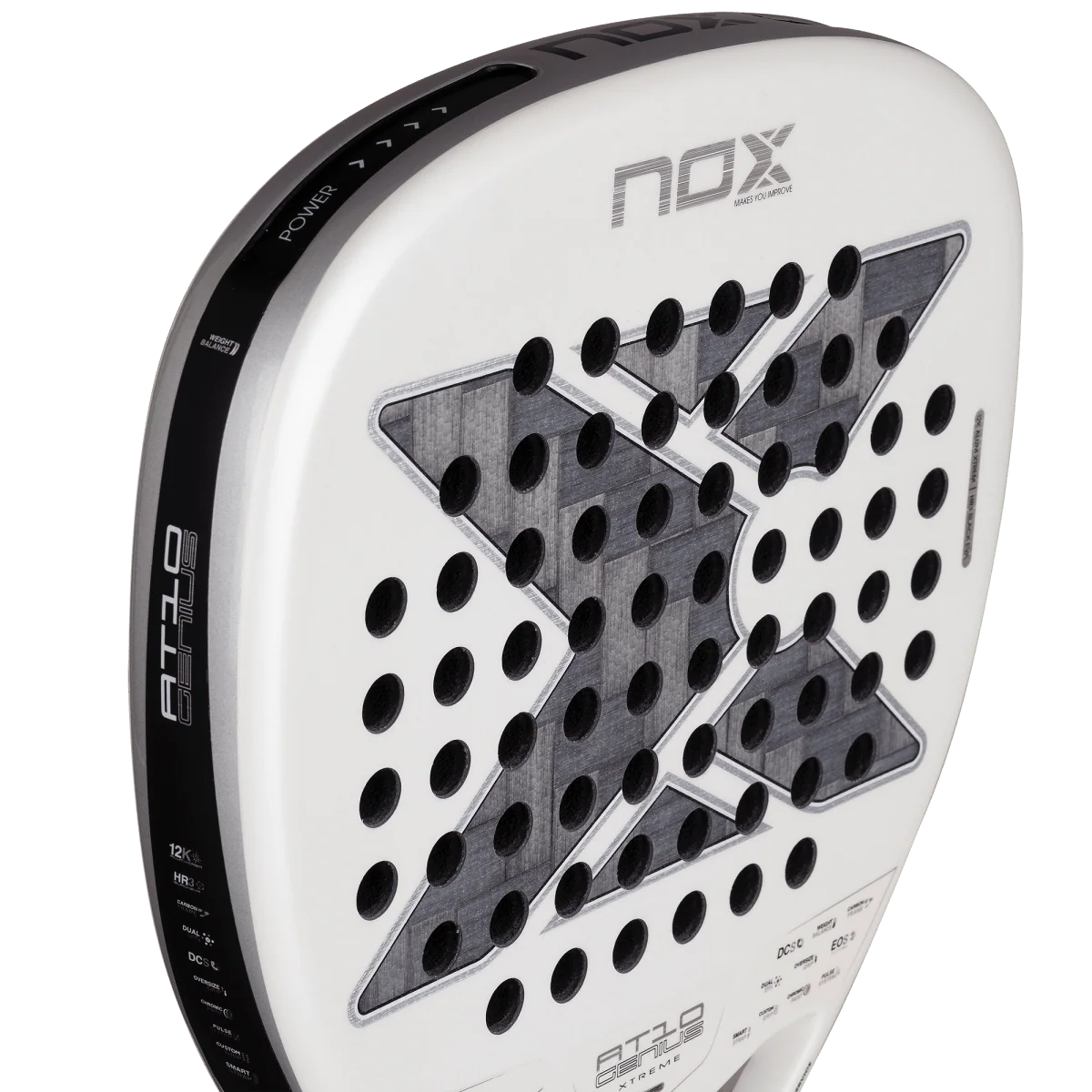 Nox AT10 Genius Attack 12K Alum Xtrem 2026 face angled view, designed for advanced players