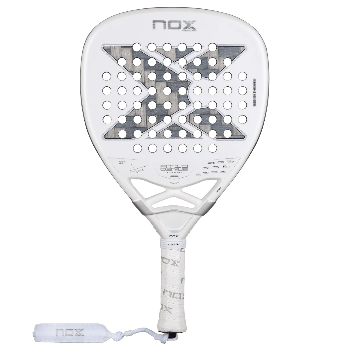 Nox AT10 Genius Attack 12K Alum Xtrem 2026 padel racket front view designed for advanced players.