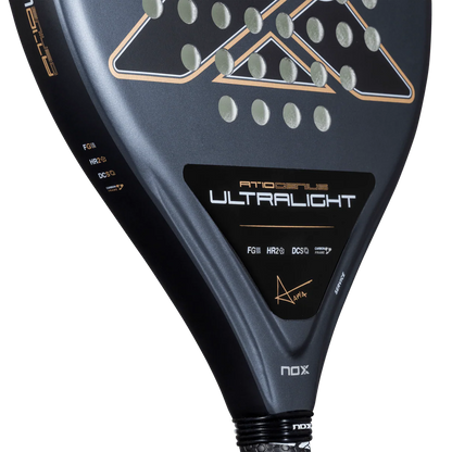 Nox AT10 Genius Ultralight 2026 padel racket close-up showing frame detail and ultralight branding