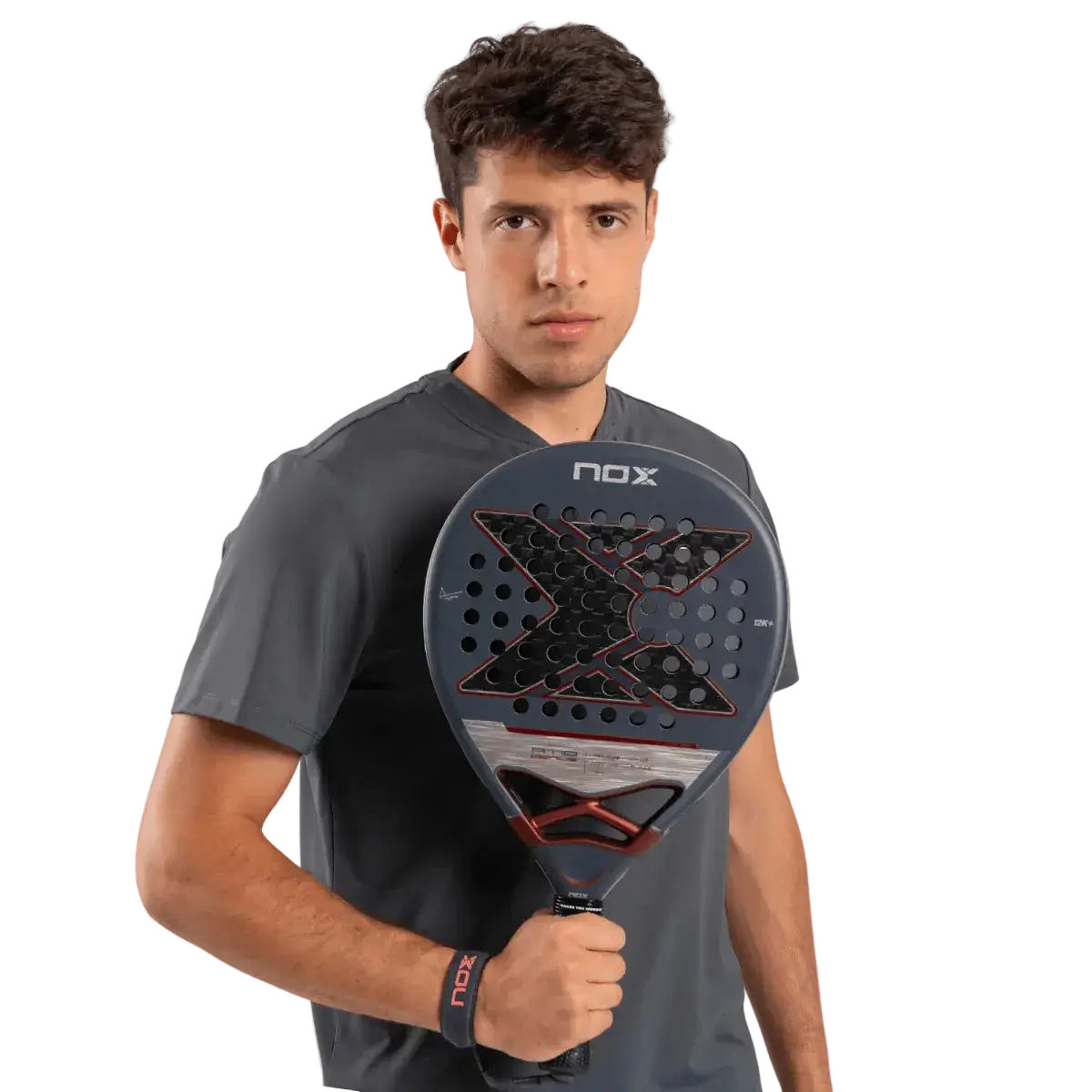 Nox AT10 Luxury Genius 12K 2025 padel racket held by Agustin Tapia lifestyle view, designed for advanced players