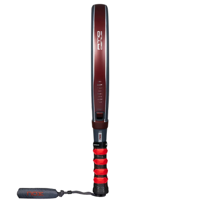 Nox AT10 Luxury Genius 12K 2025 padel racket side profile showing frame thickness and construction, designed for advanced players