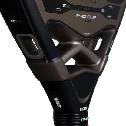 Nox AT10 Pro Cup Hard 2026 throat angled detail padel racket