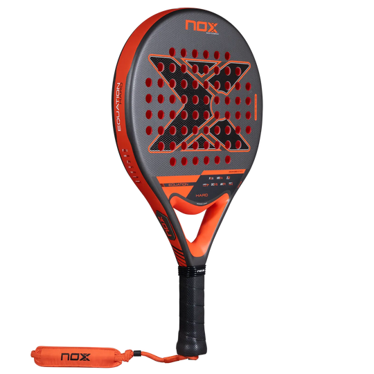 Front angled view of the Nox Equation Hard Advanced 2027 padel racket