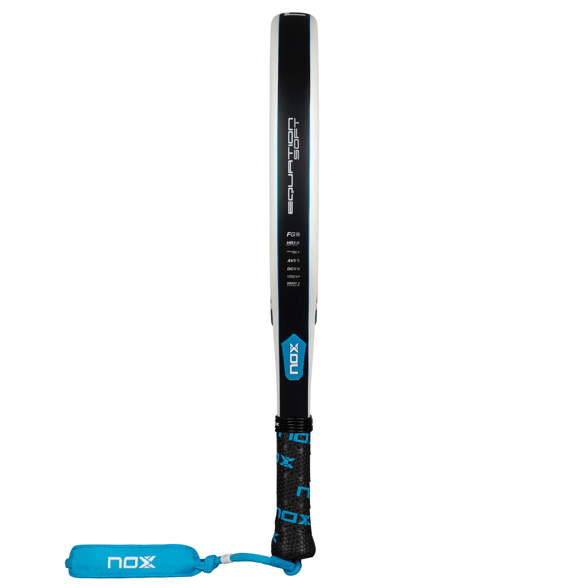 Nox Equation Soft Advanced 2026 padel racket side profile showing frame thickness and construction, designed for intermediate players