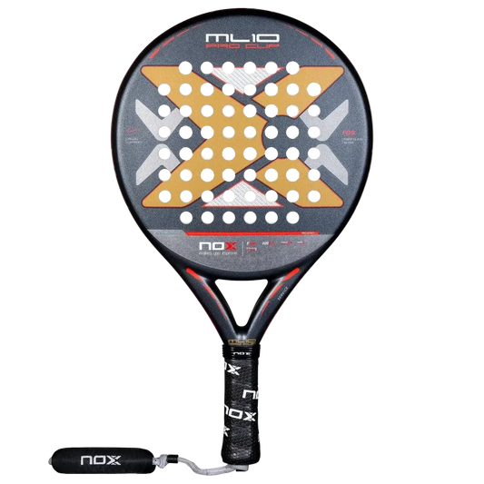 Nox ML10 Pro Cup Silver 2025 padel racket front view showing round shape and balanced control design, designed for intermediate players