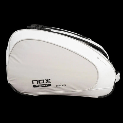 Nox ML10 Team padel bag white and grey side view, designed for all level players