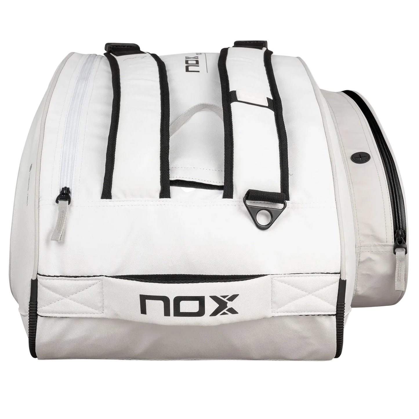 Nox ML10 Team padel bag white and grey top opening view, designed for all level players