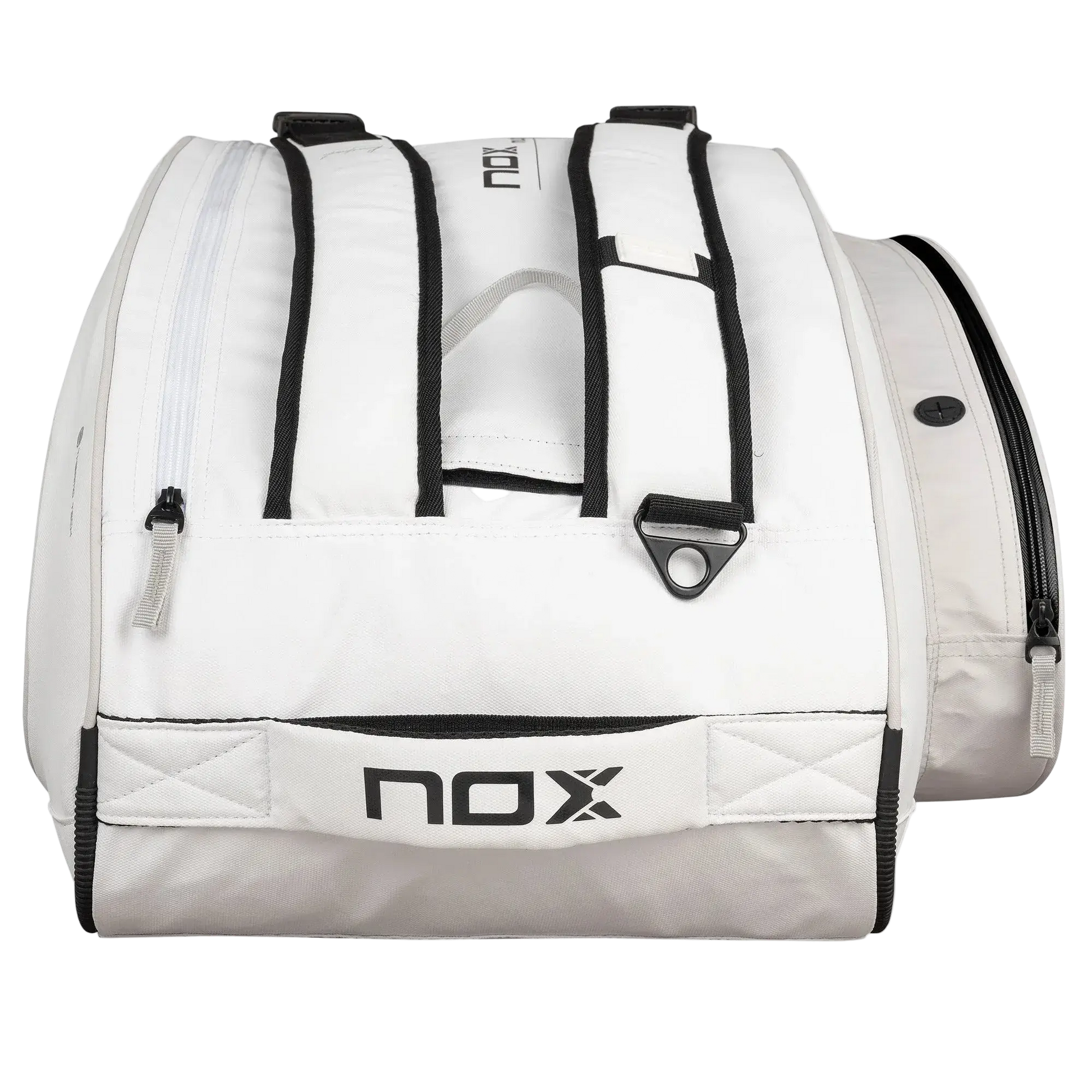 Nox ML10 Team padel bag white and grey top opening view, designed for all level players